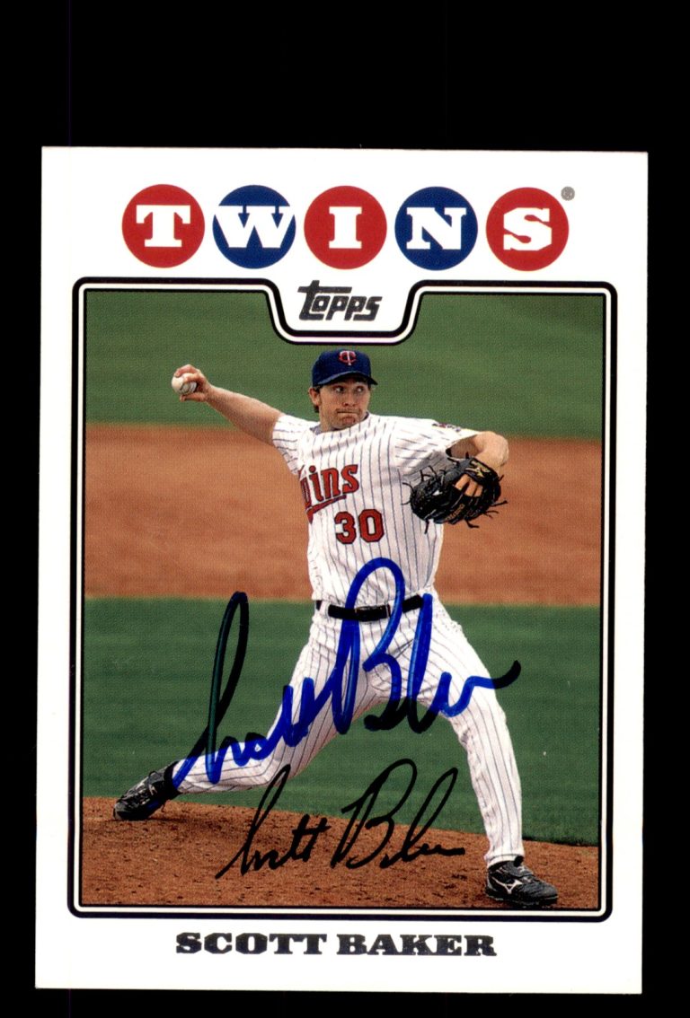 Signed Baseball Card Auto 2008 Topps #574 Scott Baker Minnesota Twins