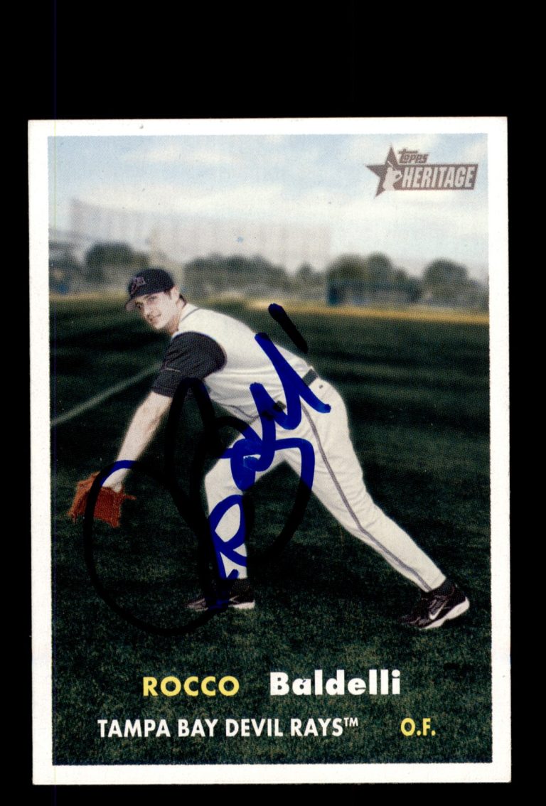 Signed Baseball Card Auto 2006 Topps Heritage #212 Rocco Baldelli Devil Rays