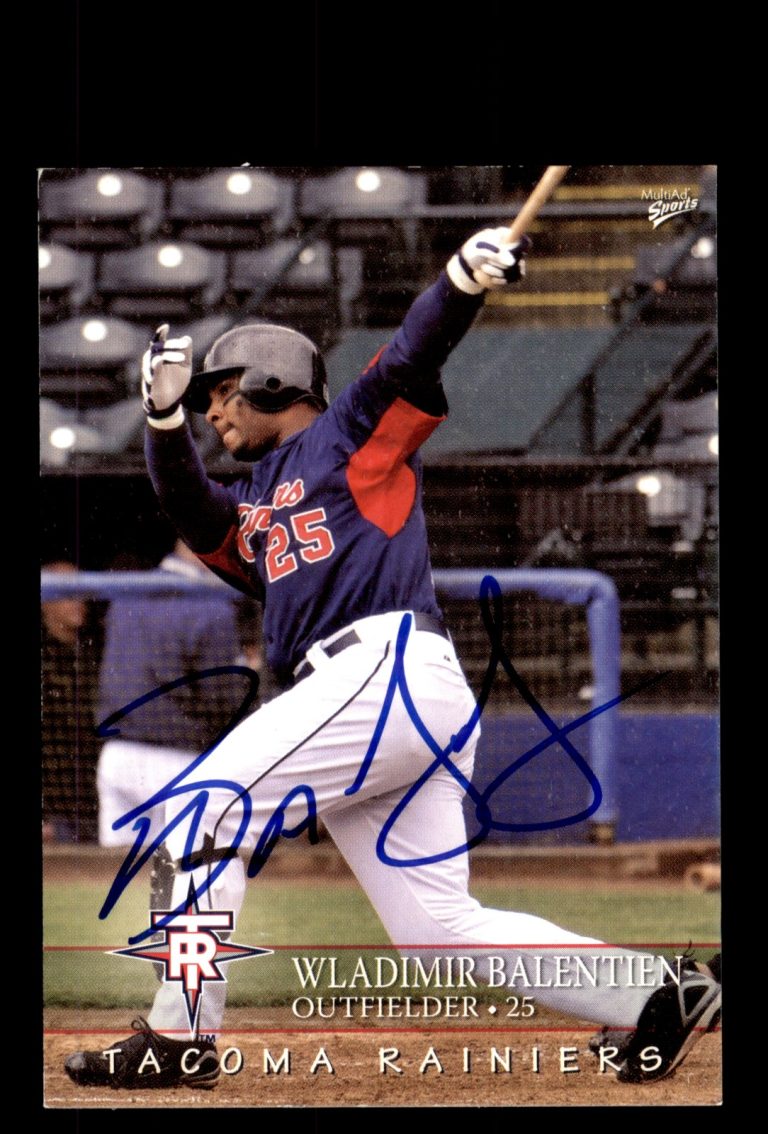 Signed Baseball Card Auto 2008 MultiAd Tacoma Rainiers #9 Wladimir Balentien