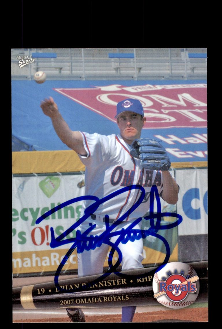 Signed Baseball Card Auto 2007 MultiAd Omaha Royals #4 Brian Bannister