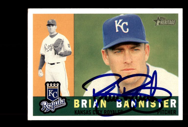 Signed Baseball Card Auto 2009 Topps Heritage #252 Brian Bannister Royals
