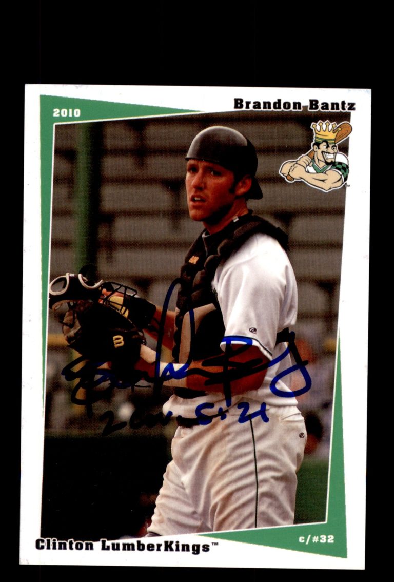 Signed Baseball Card Auto 2010 Grandstand Clinton LumberKings Brandon Bantz