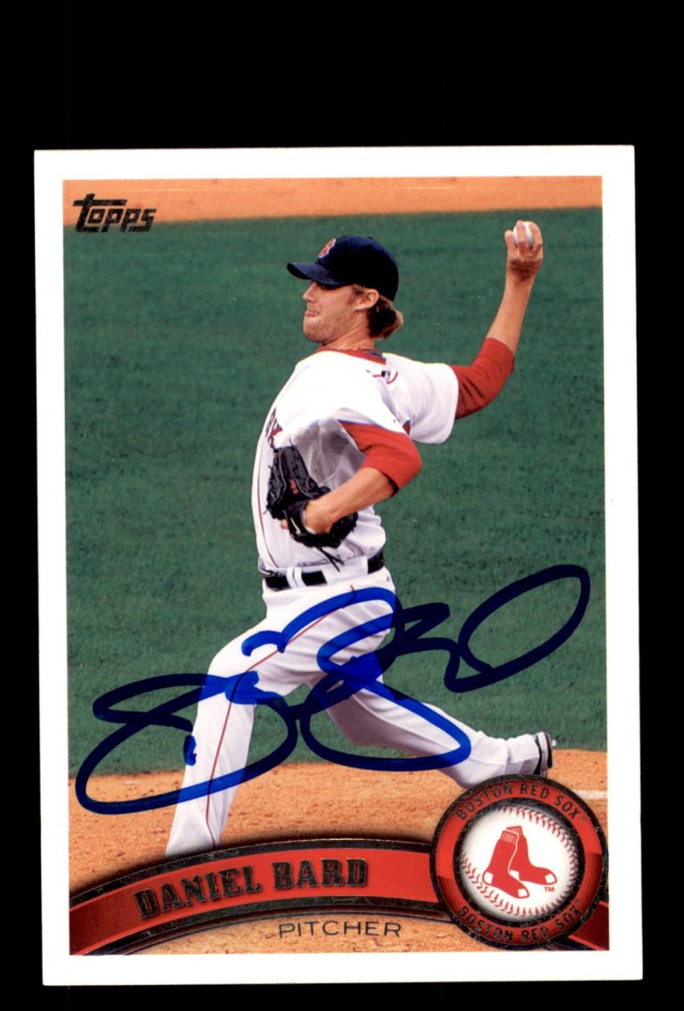 Signed Baseball Card Auto 2011 Topps #464 Daniel Bard Boston Red Sox
