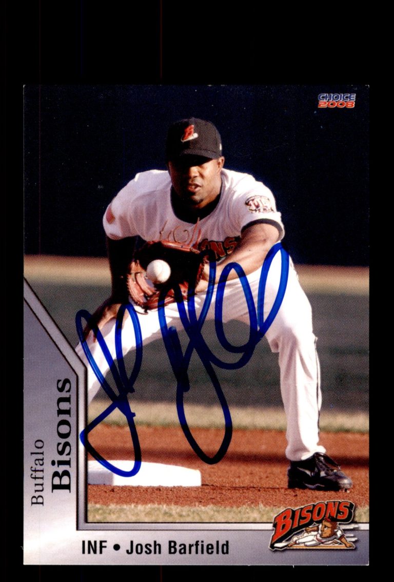 Signed Baseball Card Auto 2008 Choice Buffalo Bisons #01 Josh Barfield