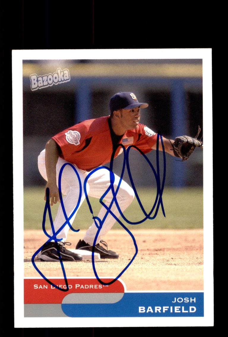 Signed Baseball Card Auto 2004 Bazooka #255 Josh Barfield San Diego Padres