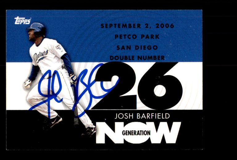 Signed Baseball Card Auto 2007 Topps #GN576 Josh Barfield San Diego Padres