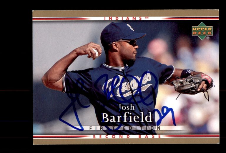 Signed Baseball Card Auto 2007 Upper Deck First Edition #269 Josh Barfield