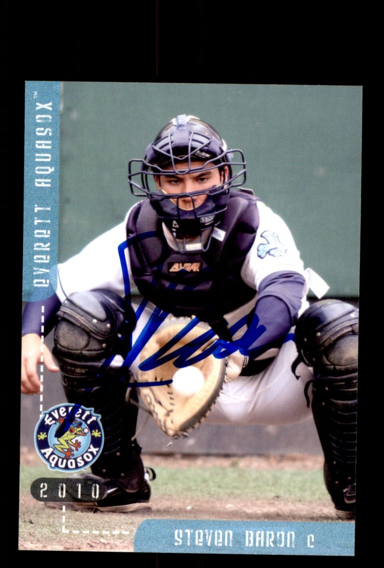 Signed Baseball Card Auto 2010 Grandstand Everett AquaSox Steven Baron
