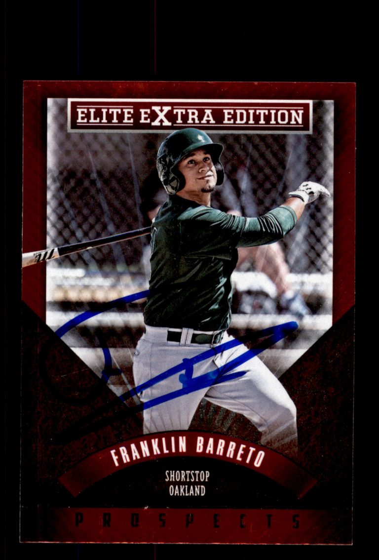 Signed Baseball Card Auto 2015 Panini Elite #196 Franklin Barreto A's In Person