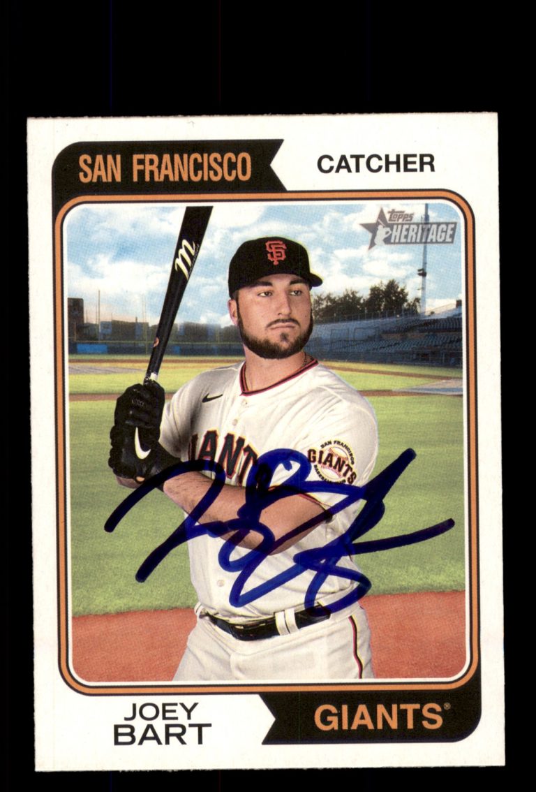 Signed Baseball Card Auto 2023 Topps Heritage #118 Joey Bart SF Giants