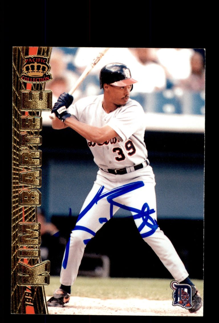 Signed Baseball Card Auto 1997 Pacific Crown Collection #84 Kimera Bartee Tigers