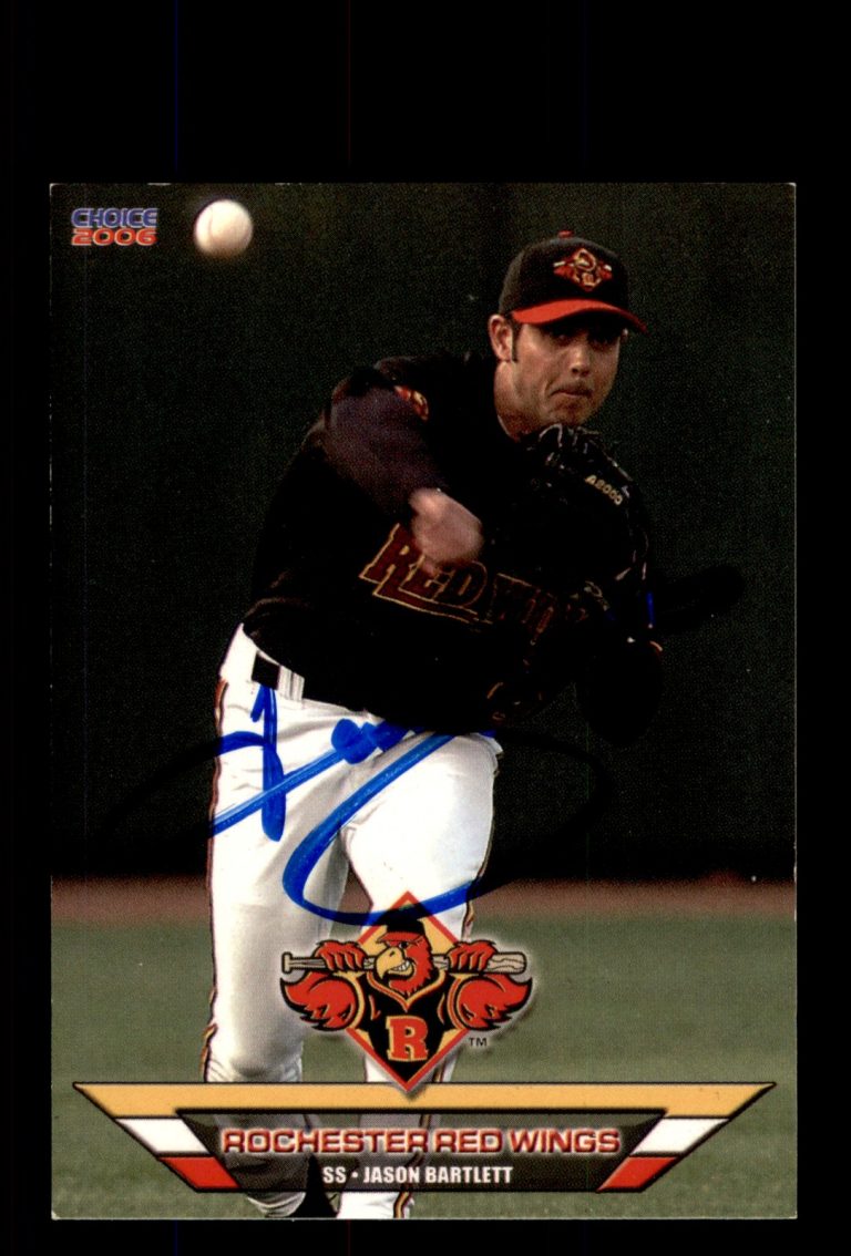 Signed Baseball Card Auto 2006 Choice Rochester Red Wings #03 Jason Bartlett