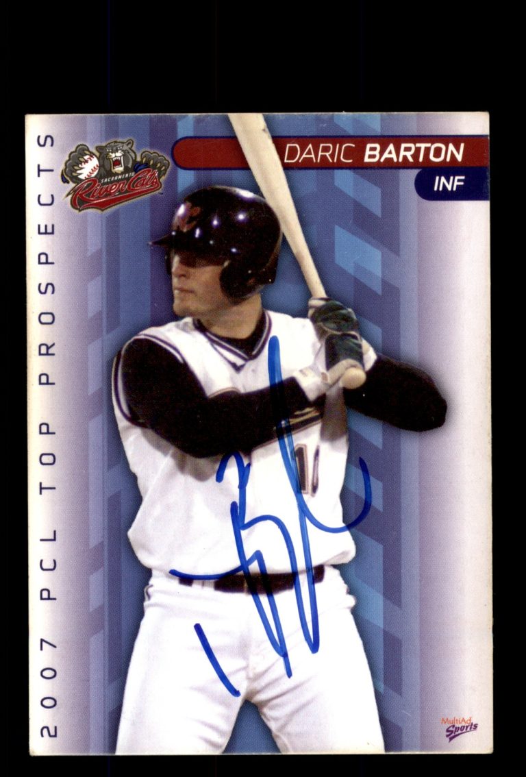Signed Baseball Card Auto 2007 MultiAd Pacific Coast League #29 Daric Barton