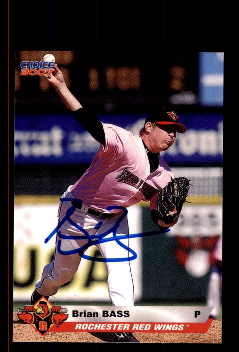 Signed Baseball Card Auto 2007 Choice Rochester Red Wings #3 Brian Bass