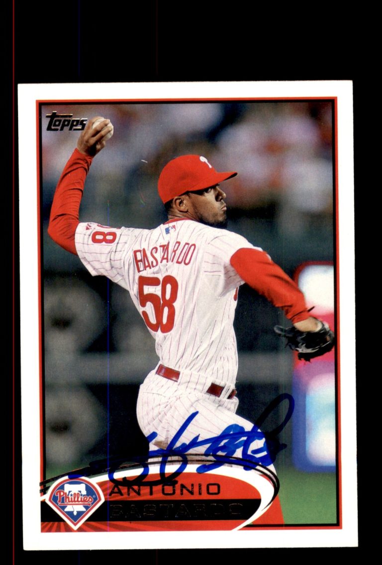 Signed Baseball Card Auto 2012 Topps #287 Antonio Bastardo Philadelphia Phillies