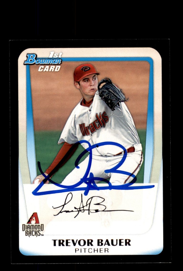 Signed Baseball Card Auto 2011 Bowman #BDPP9 Trevor Bauer Rookie RC