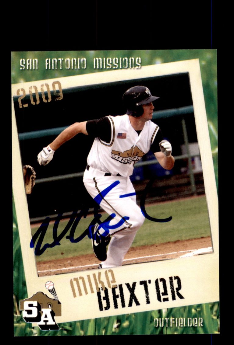 Signed Baseball Card Auto 2009 Grandstand San Antonio Missions Mike Baxter