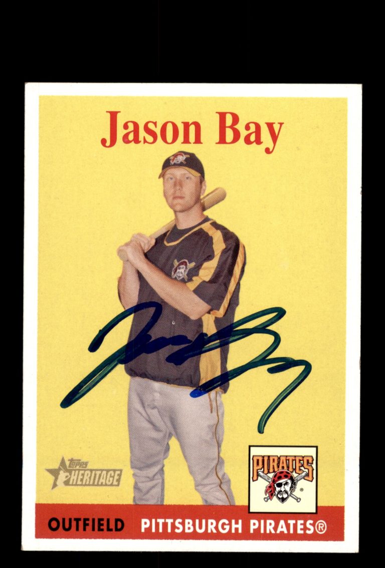 Signed Baseball Card Auto 2007 Topps Heritage #52 Jason Bay Pittsburgh Pirates