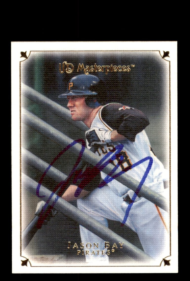 Signed Baseball Card Auto 2007 Upper Deck Masterpieces #61 Jason Bay Pirates