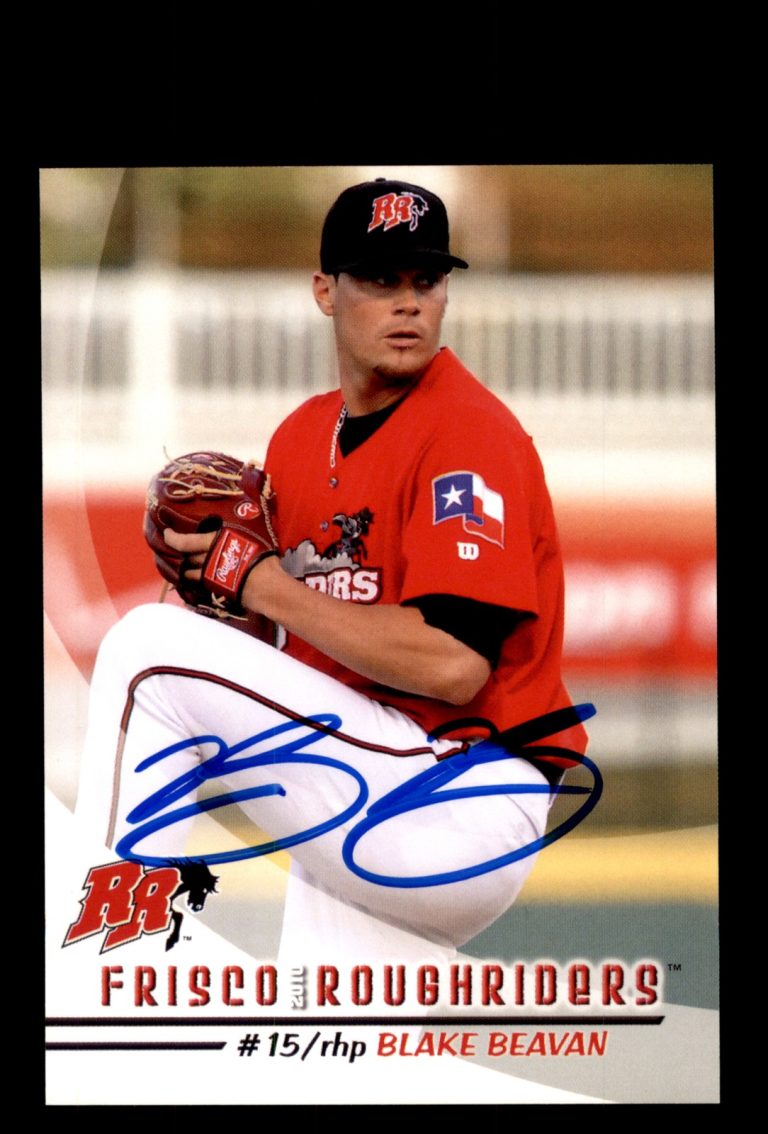 Signed Baseball Card Auto 2010 Grandstand Frisco RoughRiders #NNO Blake Beavan