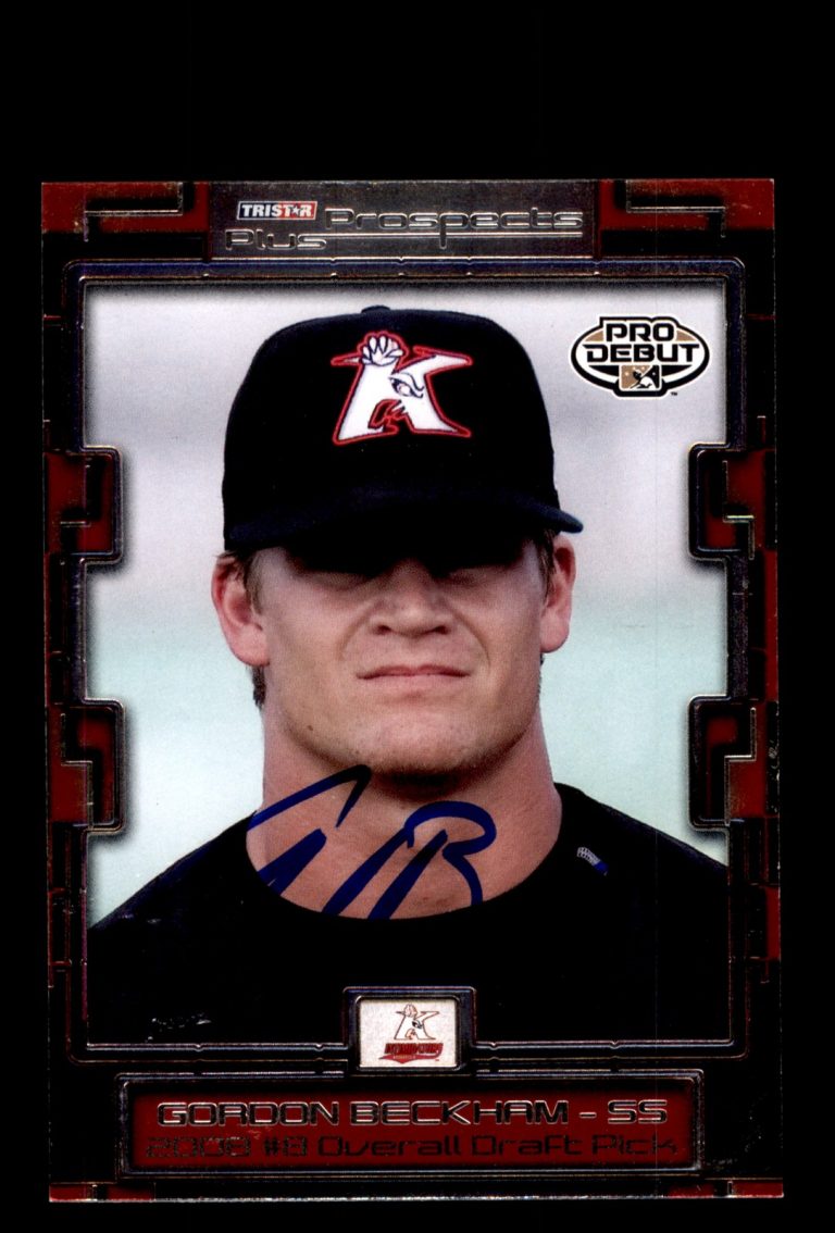 Signed Baseball Card Auto 2008 TriStar Prospects #8 Gordon Beckham In Person