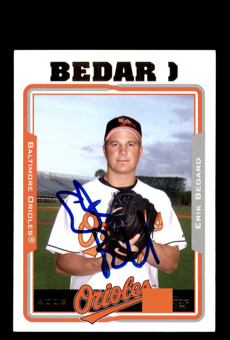Signed Baseball Card Auto 2005 Topps #593 Erik Bedard Baltimore Orioles