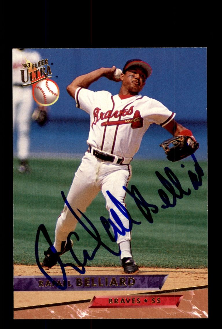 Signed Baseball Card Auto 1993 Fleer Ultra #2 Rafael Belliard Atlanta Braves