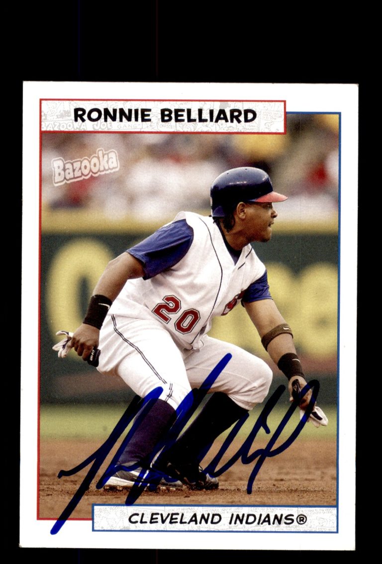 Signed Baseball Card Auto 2005 Bazooka #12 Ronnie Belliard Cleveland Indians