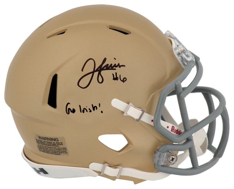 Jordan Faison Signed Notre Dame Riddell Speed Mini Helmet w/Go Irish - (SS COA)