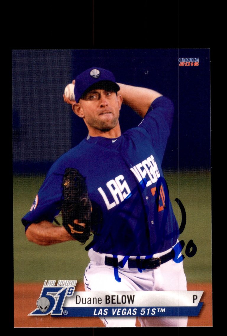 Signed Baseball Card Auto 2016 Choice Las Vegas 51s #03 Duane Below