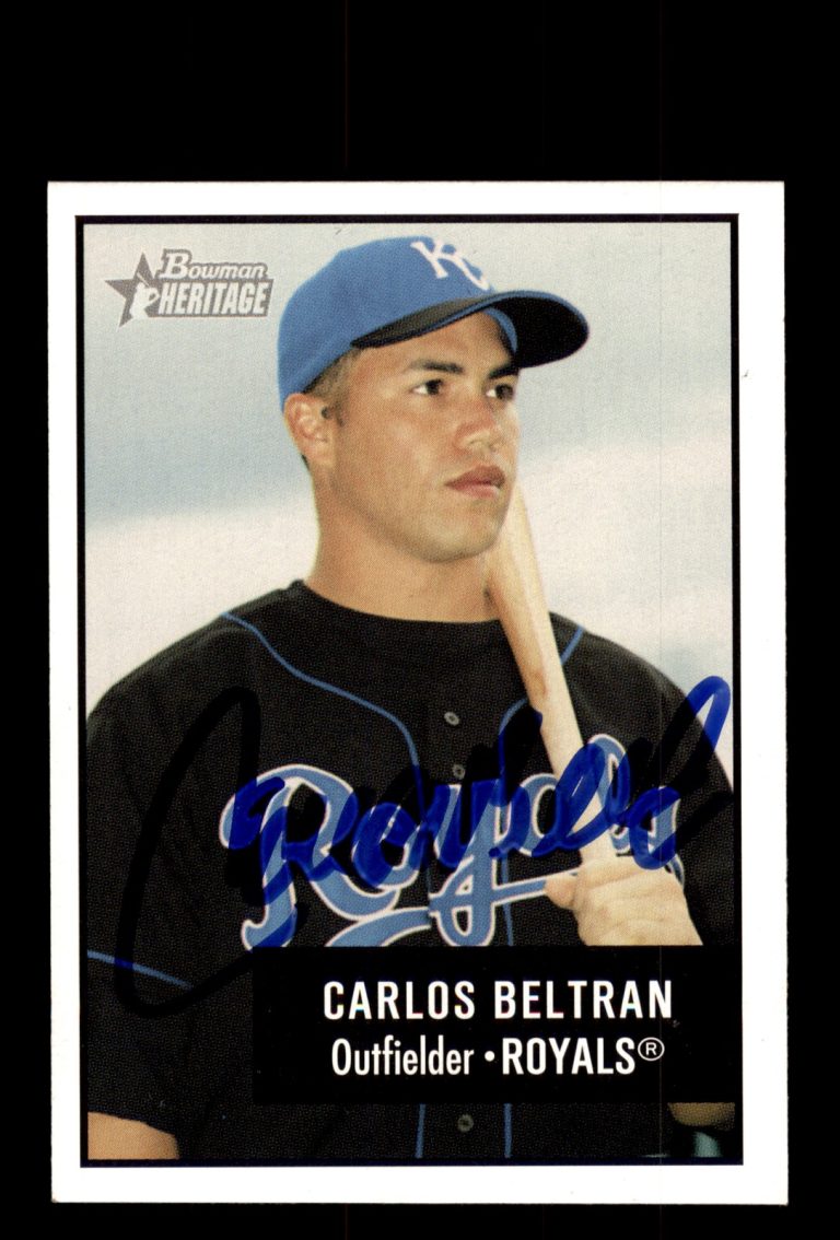 Signed Baseball Card Auto 2003 Bowman Heritage #52 Carlos Beltran KC Royals