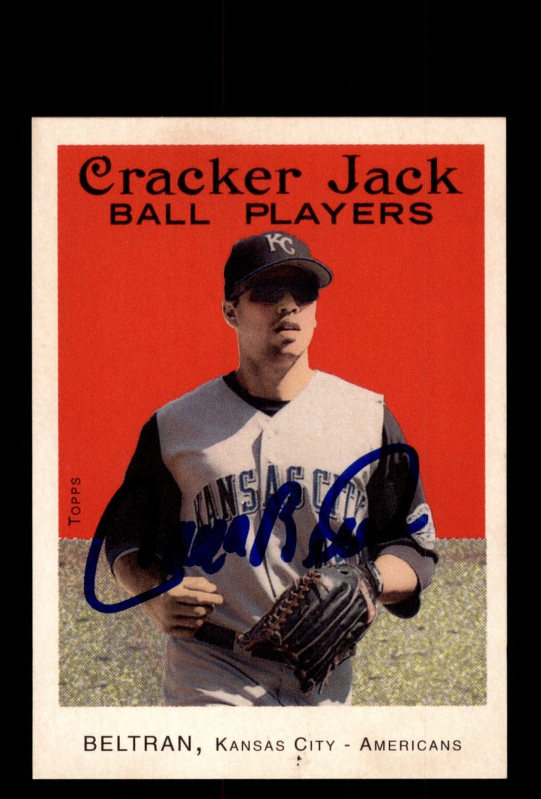 Signed Baseball Card Auto 2004 Topps Cracker Jack #110 Carlos Beltran KC Royals