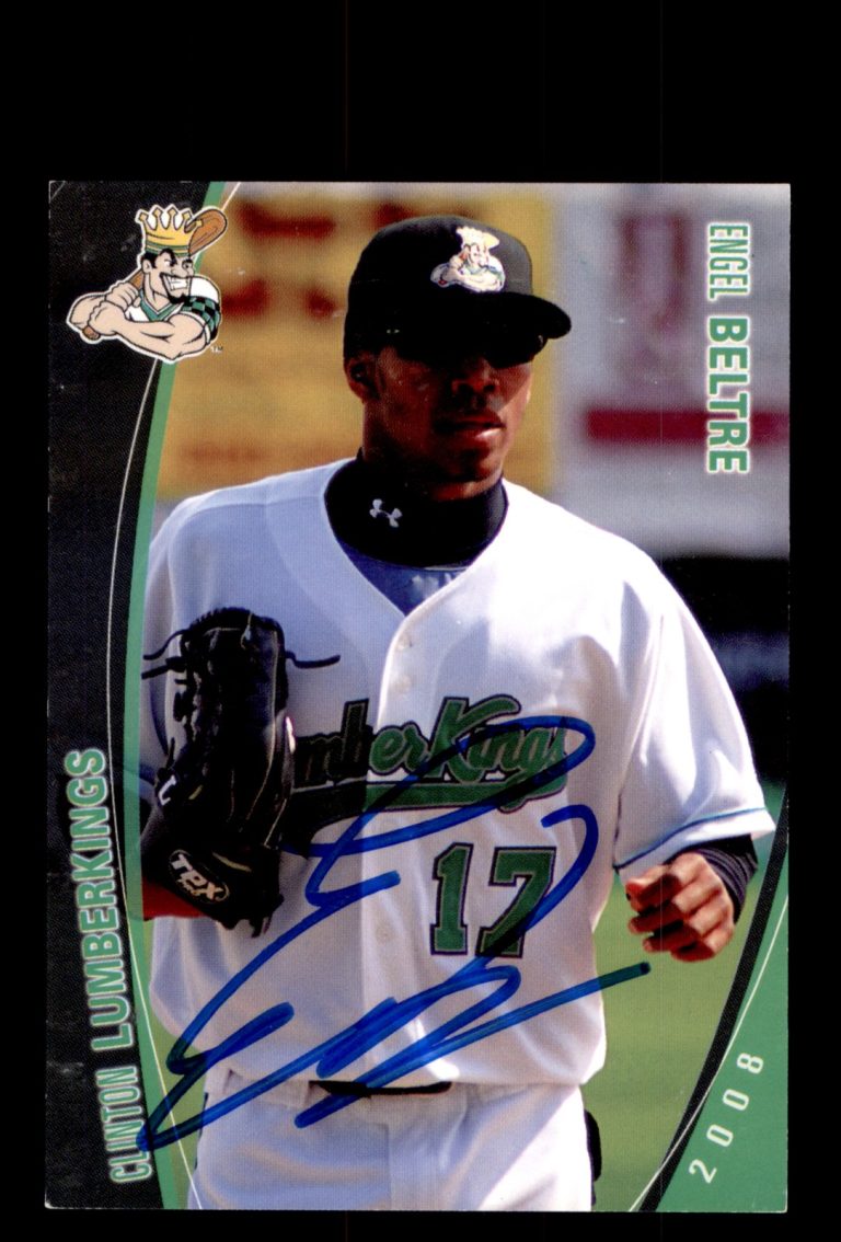Signed Baseball Card Auto 2008 Grandstand Clinton LumberKings Engel Beltre