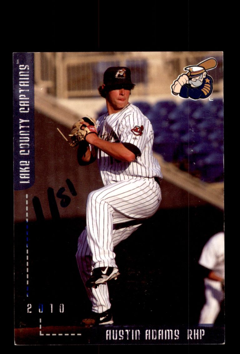 Signed Baseball Card Auto 2010 Grandstand Lake County Captains Austin Adams
