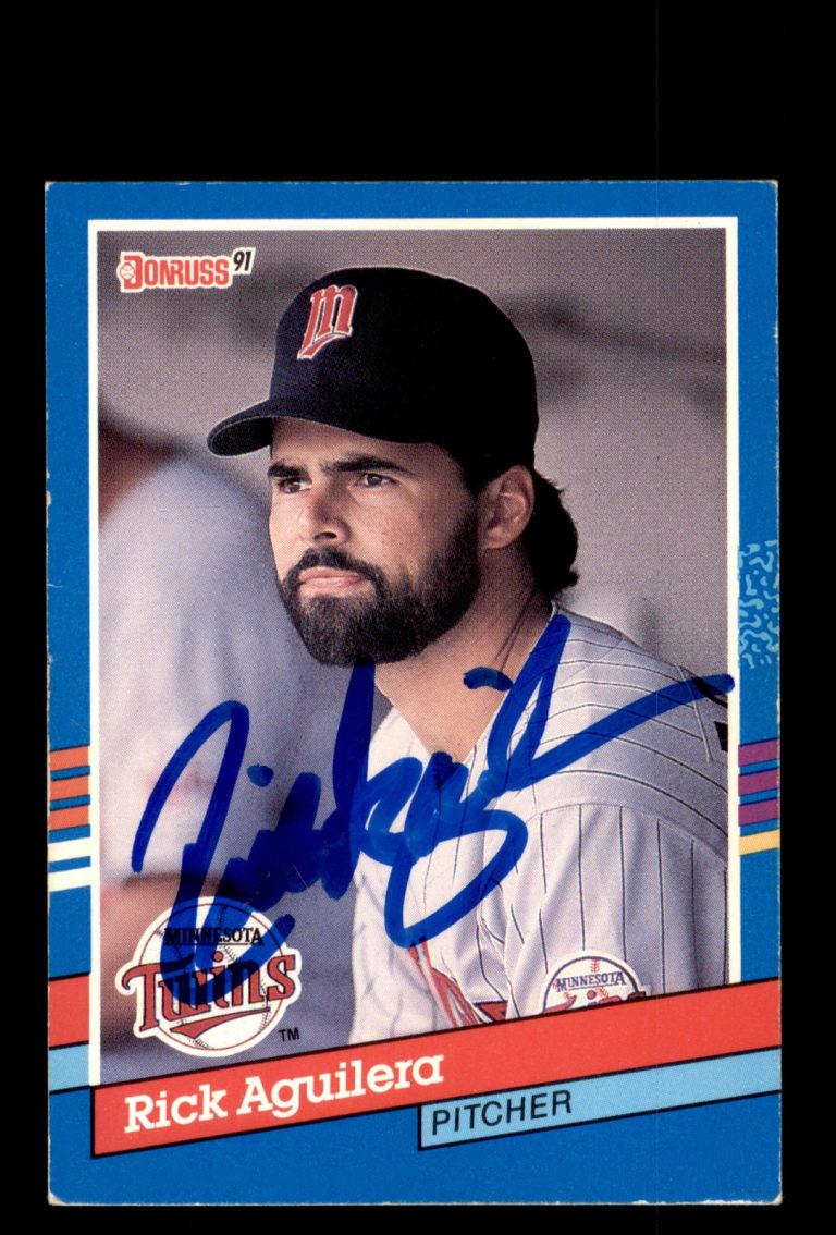 Signed Baseball Card Auto 1991 Donruss #172 Rick Aguilera Minnesota Twins