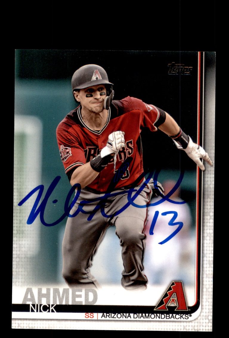 Signed Baseball Card Auto 2019 Topps #68 Nick Ahmed Arizona Diamondbacks