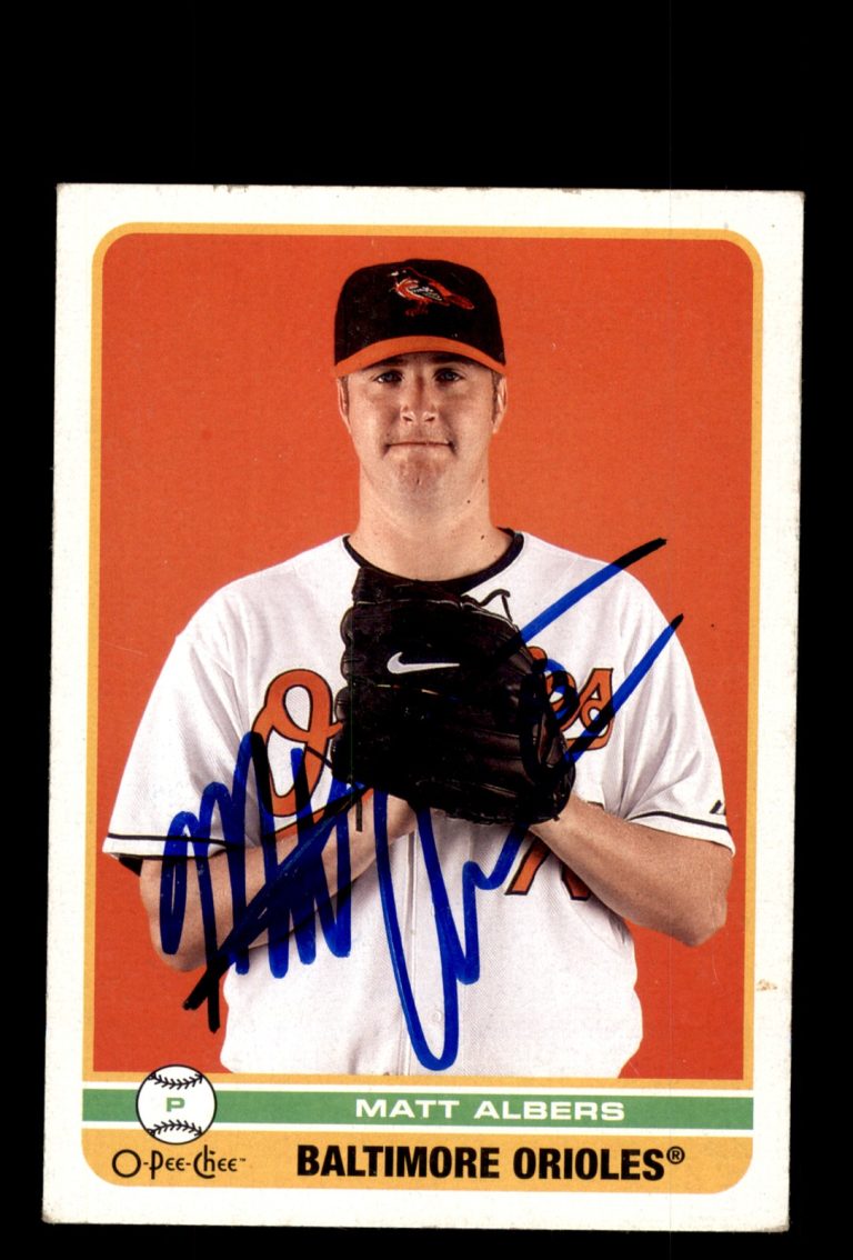 Signed Baseball Card Auto 2009 O-Pee-Chee #156 Matt Albers Baltimore Orioles