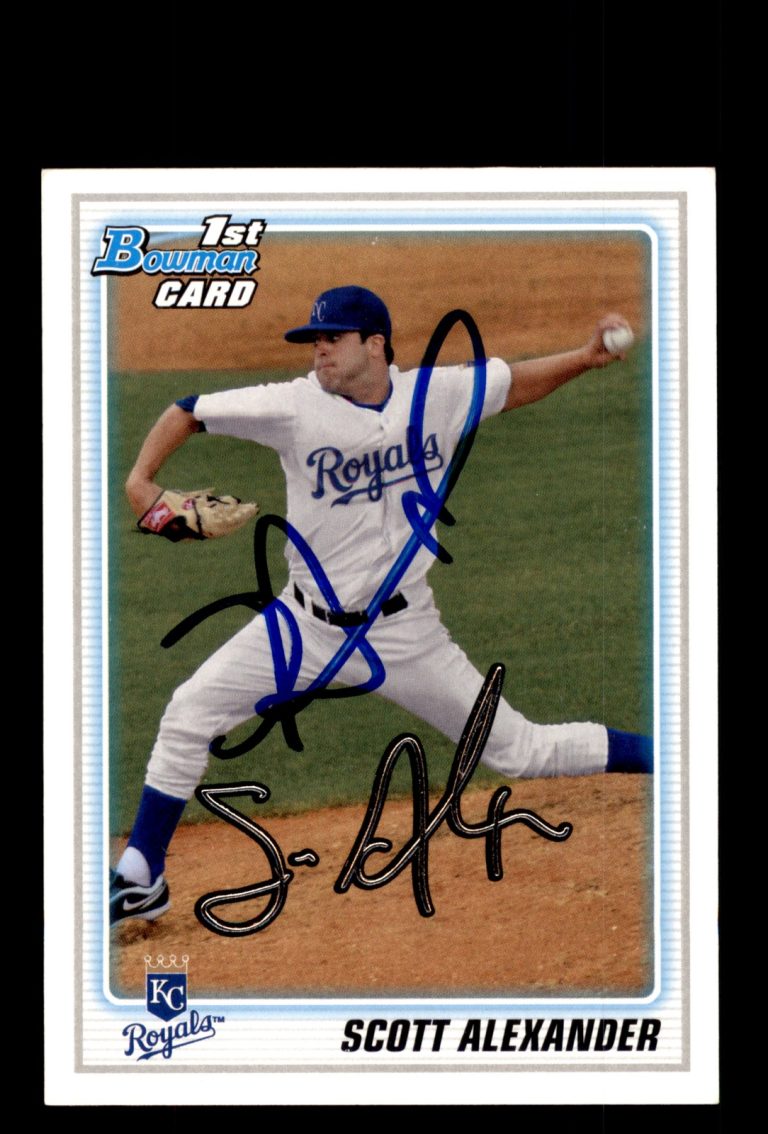 Signed Baseball Card Auto 2010 Bowman #BDPP53 Scott Alexander Kansas City Royals