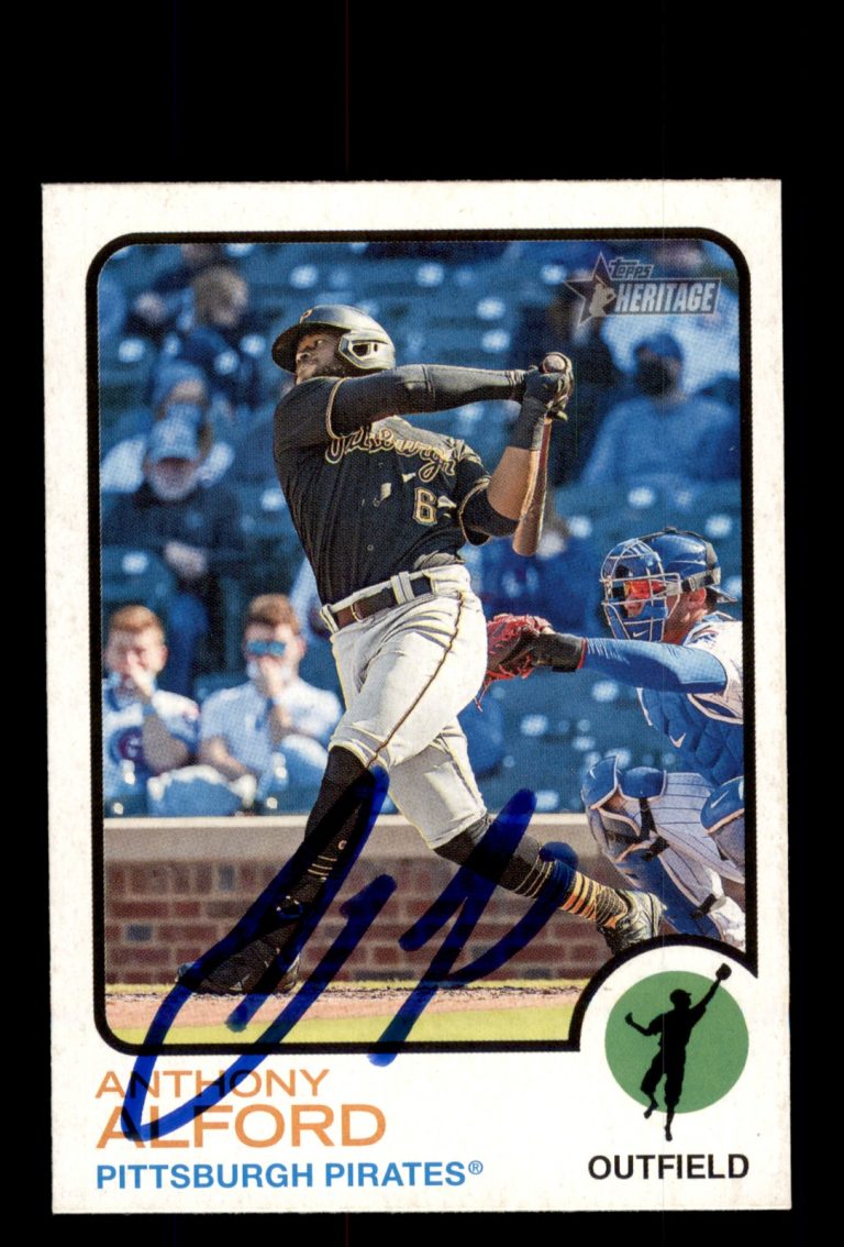 Signed Baseball Card Auto 2022 Heritage #22 Anthony Alford Pittsburgh Pirates