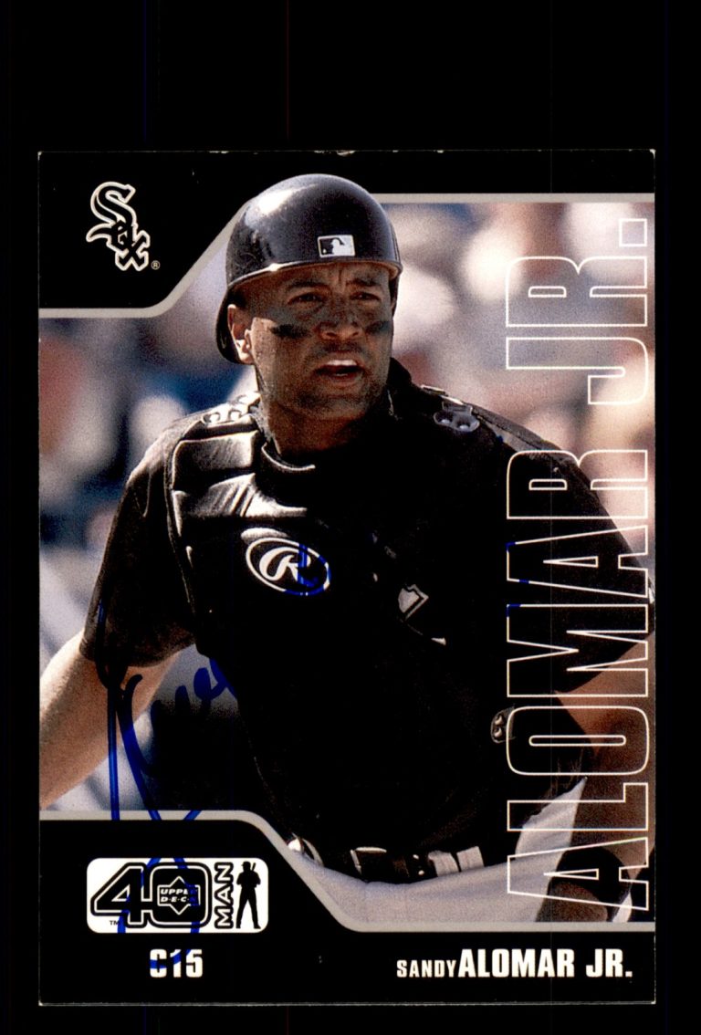 Signed Baseball Card Auto 2002 Upper Deck 40-Man #405 Sandy Alomar Jr.