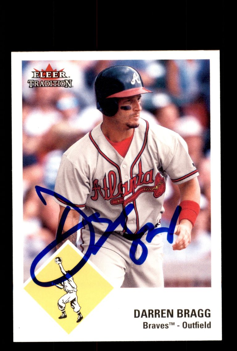 Signed Baseball Card Auto 2003 Fleer Tradition #U107 Darren Bragg Atlanta Braves