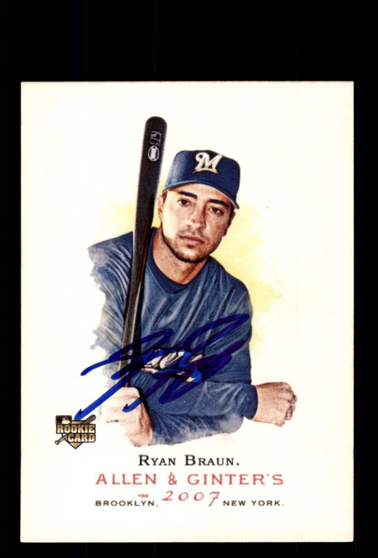Signed Baseball Card Auto 2007 Topps Allen & Ginter #116 Ryan Braun Brewers