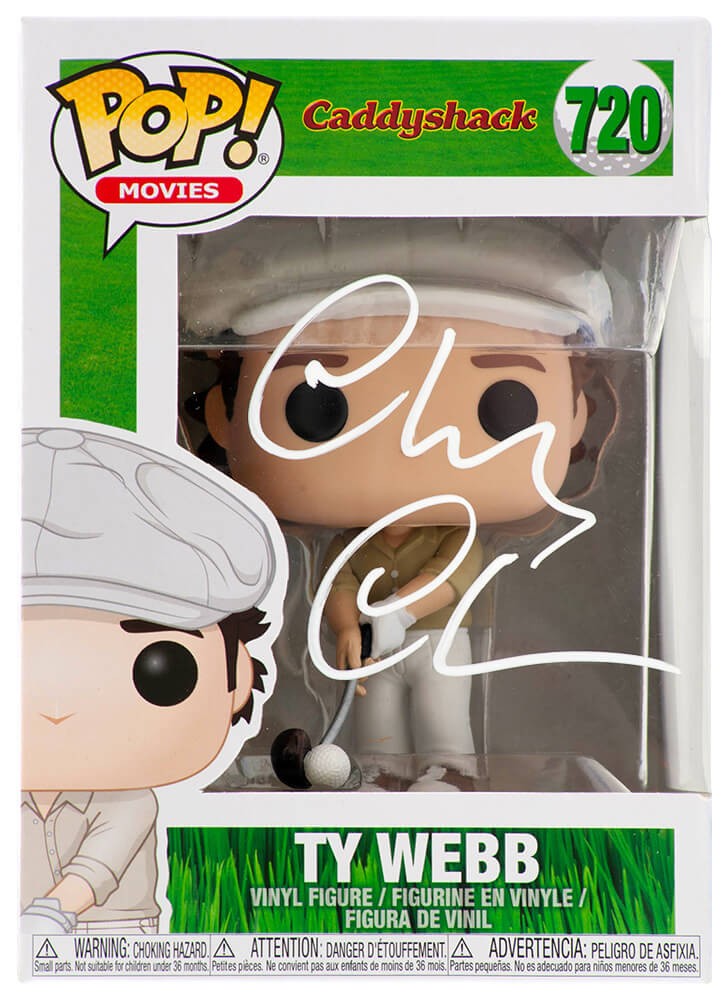 Chevy Chase Signed Caddyshack Ty Webb Funko Pop Doll #720 -(SCHWARTZ SPORTS COA)