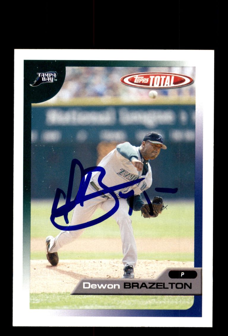 Signed Baseball Card Auto 2005 Topps Total #154 Dewon Brazelton Rays