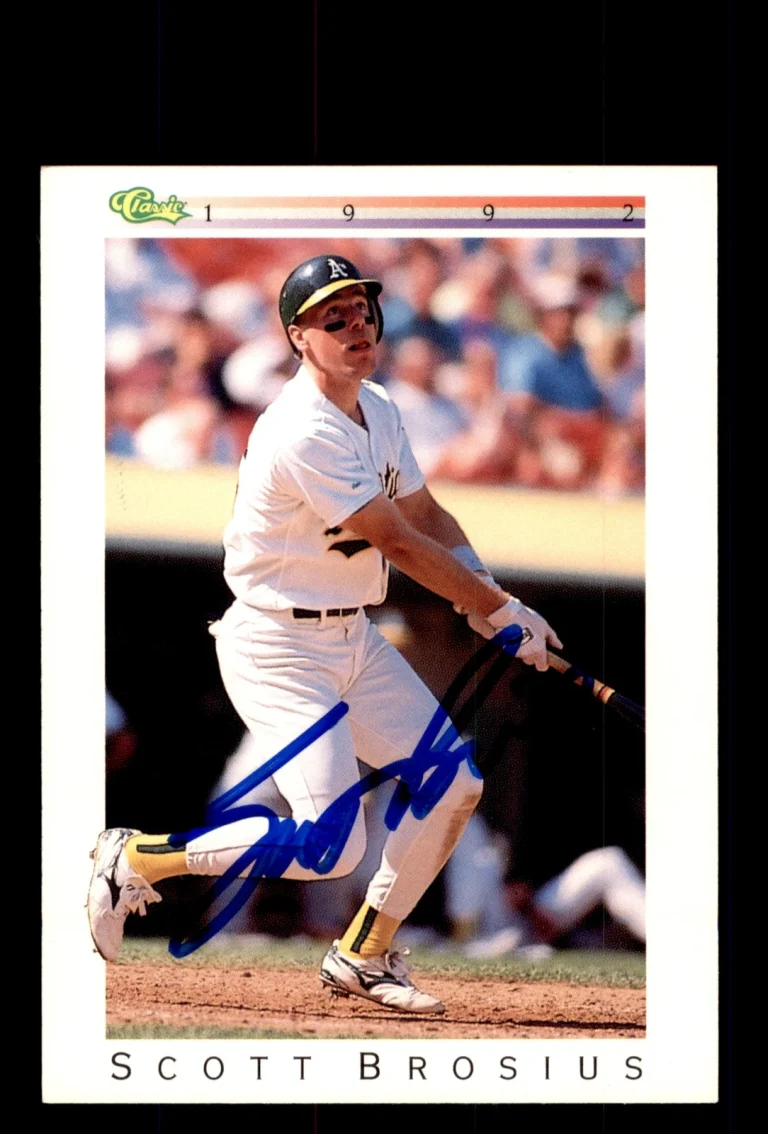 Signed Baseball Card Auto 1992 Classic I #T19 Scott Brosius Oakland Athletics