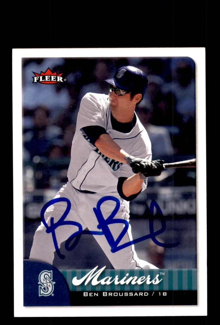 Signed Baseball Card Auto 2007 Fleer #60 Ben Broussard Seattle Mariners