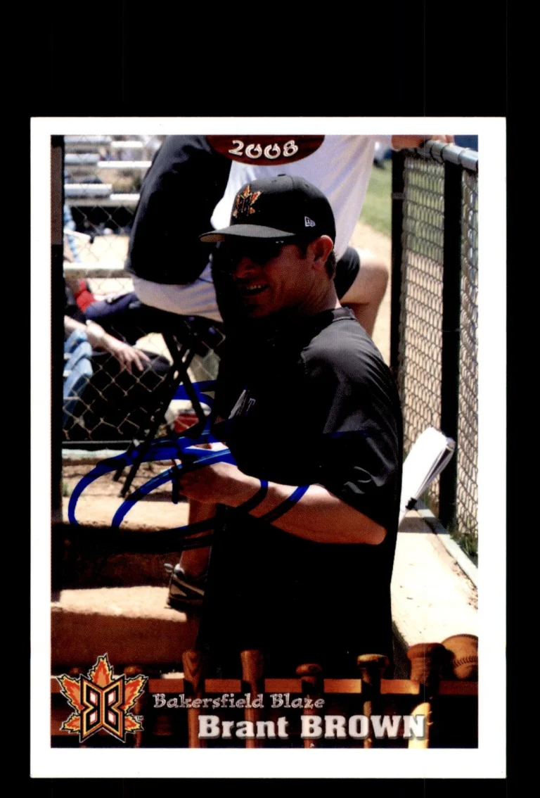 Signed Baseball Card Auto 2008 Grandstand Bakersfield Blaze Brant Brown
