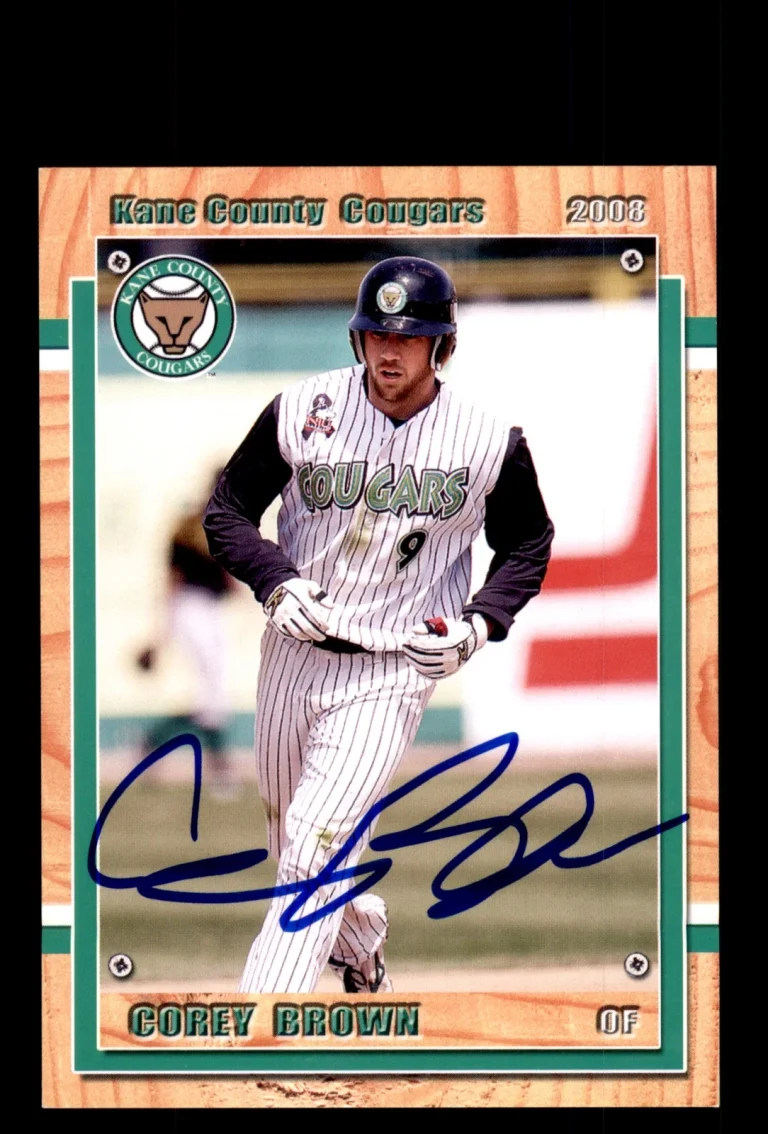 Signed Baseball Card Auto 2008 Grandstand Kane County Cougars Corey Brown