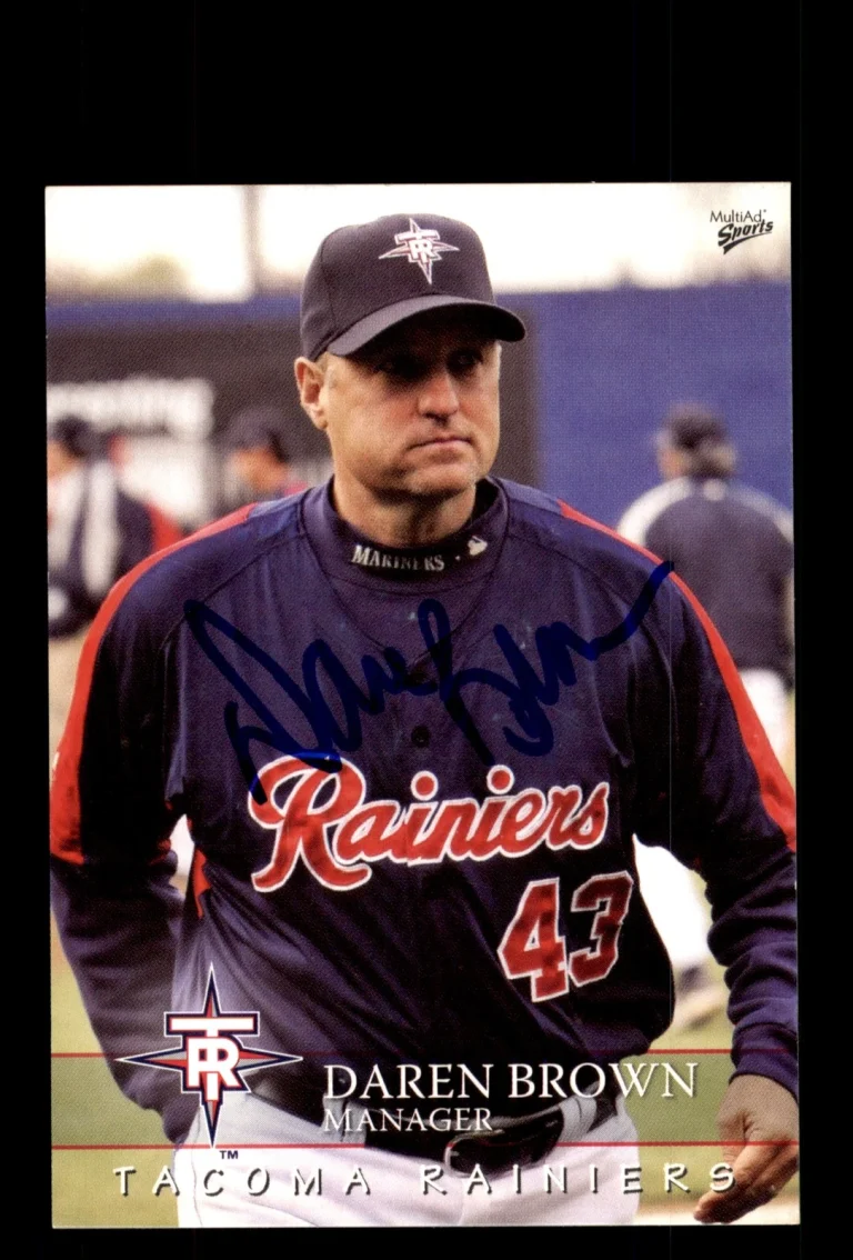 Signed Baseball Card Auto 2008 MultiAd Tacoma Rainiers #25 Daren Brown