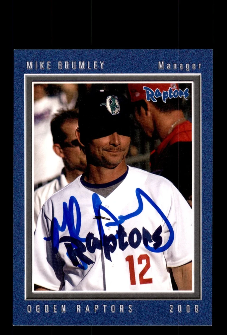 Signed Baseball Card Auto 2008 Grandstand Ogden Raptors Mike Brumley